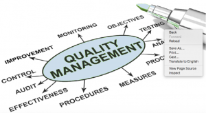 Picture illustrating the different components of a Quality Management System